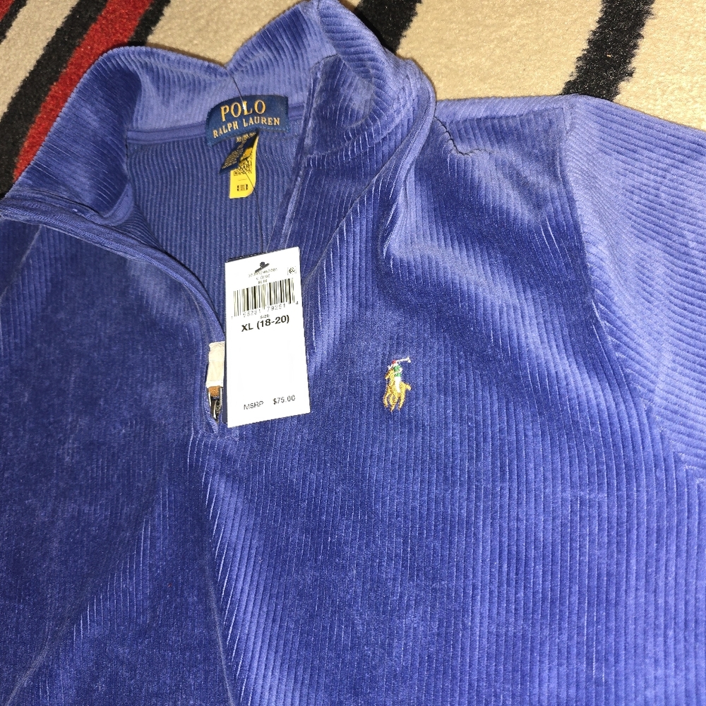 Ralph Lauren Polo Blue Corduroy Pullover Size - XL - Picture 3 of 5